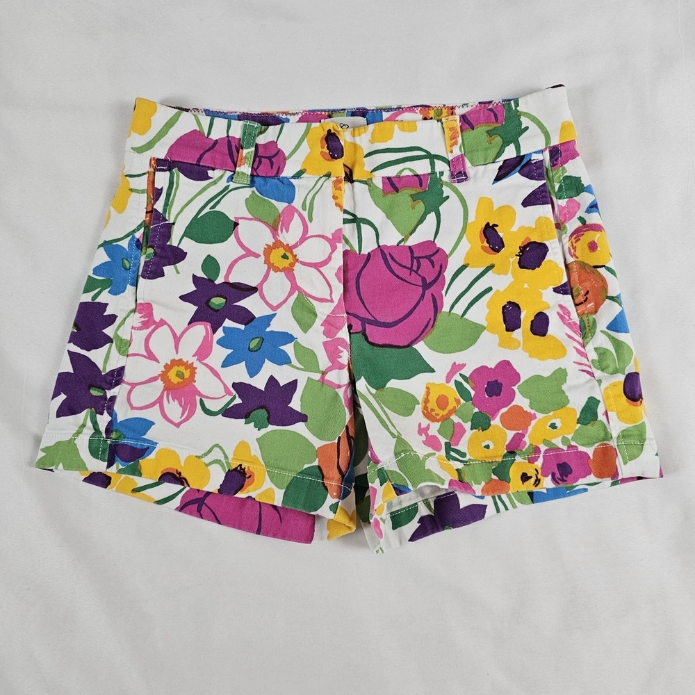 J. Crew 4" Chino Shorts Bright Flower garden print Size‎ 00